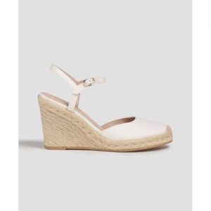 Stuart Weitzman, white canvas, wedges, 9.5